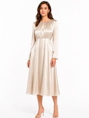 Fabiana Filippi -  Champagne Satin A-Line Dress